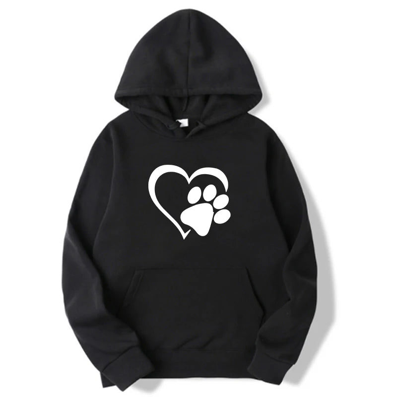 Heart & Dog Paw Hoodie