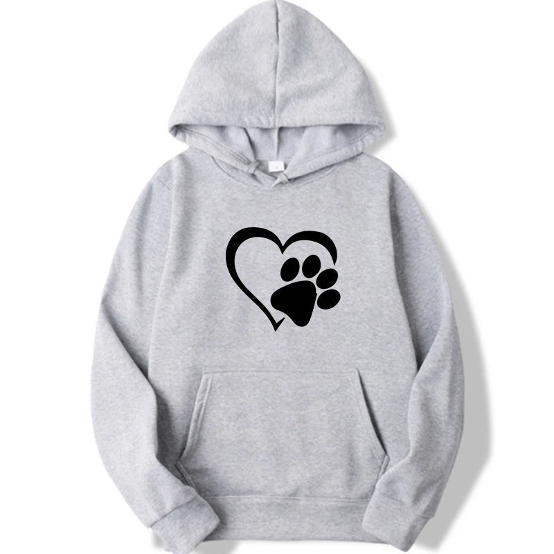 Heart & Dog Paw Hoodie