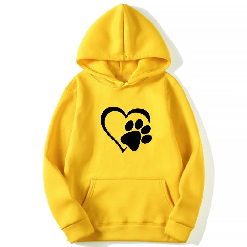 Heart & Dog Paw Hoodie